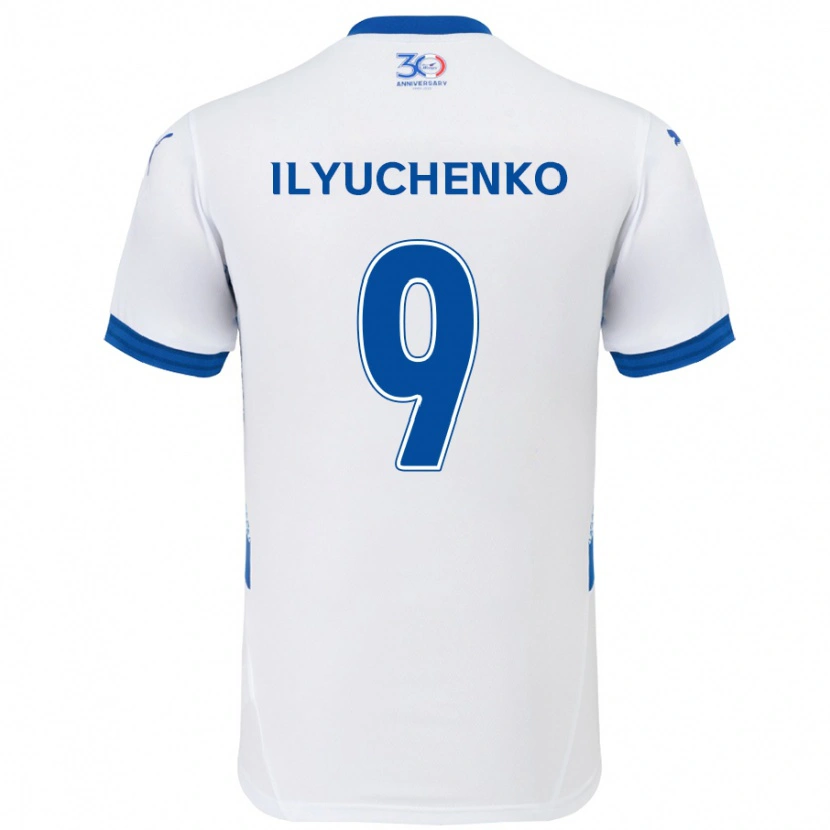 Danxen Mænd Stanislav Ilyuchenko #9 Royal Blå Hvid Udebane Spillertrøjer 2025/26 Trøje T-Shirt