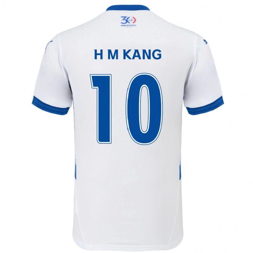 Danxen Mænd Hyun-Muk Kang #10 Royal Blå Hvid Udebane Spillertrøjer 2025/26 Trøje T-Shirt