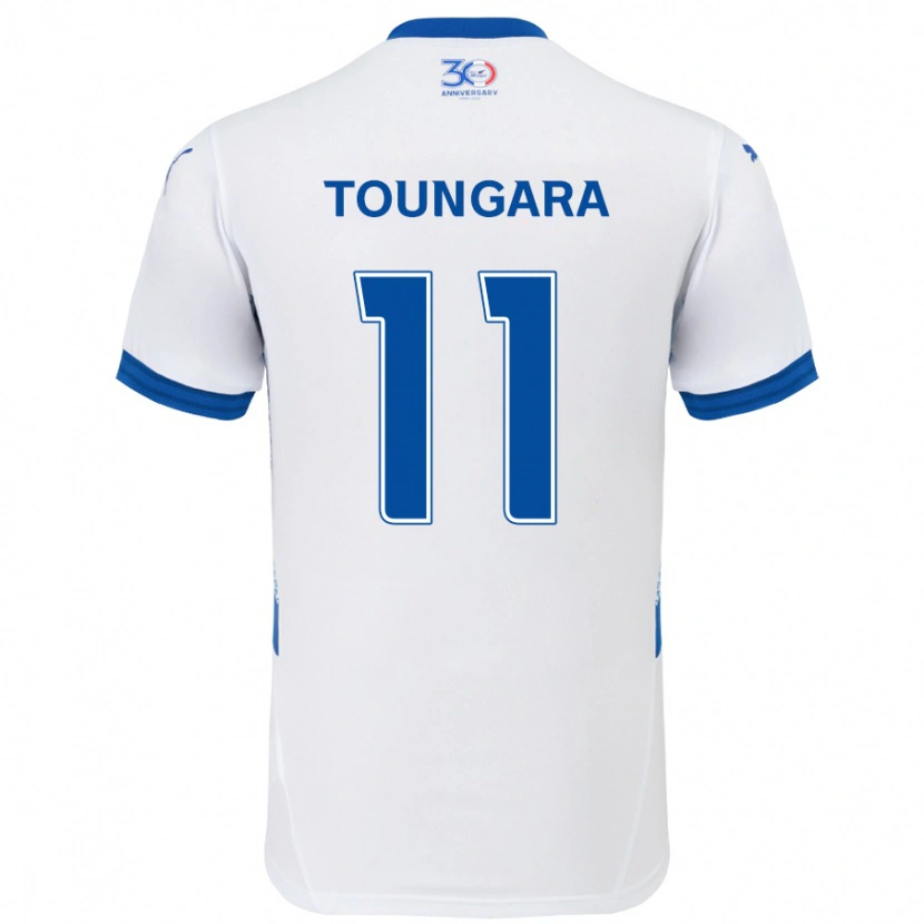 Danxen Mænd Aboubacar Toungara #11 Royal Blå Hvid Udebane Spillertrøjer 2025/26 Trøje T-Shirt