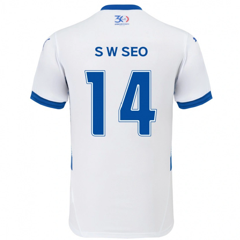 Danxen Mænd Woo-Seong Seo #14 Royal Blå Hvid Udebane Spillertrøjer 2025/26 Trøje T-Shirt