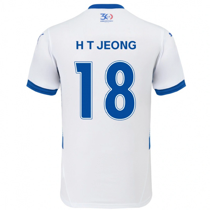 Danxen Mænd Tae-Hwan Jeong #18 Royal Blå Hvid Udebane Spillertrøjer 2025/26 Trøje T-Shirt