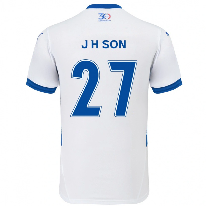 Danxen Mænd Ho-Jun Son #27 Royal Blå Hvid Udebane Spillertrøjer 2025/26 Trøje T-Shirt