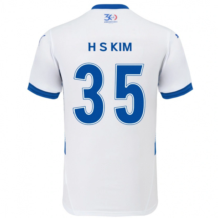 Danxen Mænd Seung-Hyun Kim #35 Royal Blå Hvid Udebane Spillertrøjer 2025/26 Trøje T-Shirt