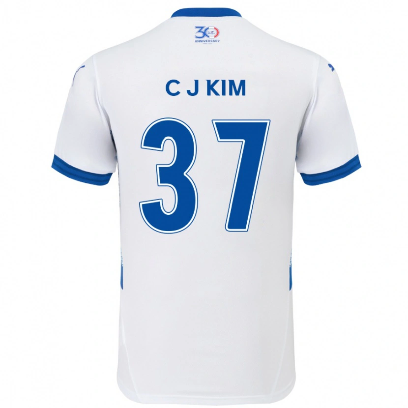Danxen Mænd Joo-Chan Kim #37 Royal Blå Hvid Udebane Spillertrøjer 2025/26 Trøje T-Shirt