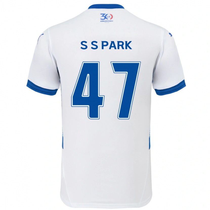 Danxen Mænd Seung-Soo Park #47 Royal Blå Hvid Udebane Spillertrøjer 2025/26 Trøje T-Shirt