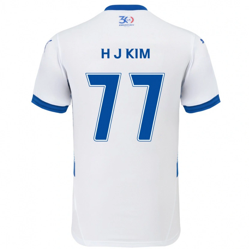 Danxen Mænd Ji-Hyun Kim #77 Royal Blå Hvid Udebane Spillertrøjer 2025/26 Trøje T-Shirt