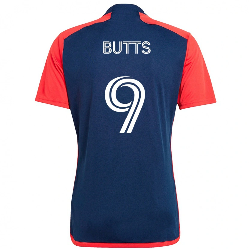 Danxen Kvinder Liam Butts #9 Hvid Blå Hjemmebane Spillertrøjer 2025/26 Trøje T-Shirt
