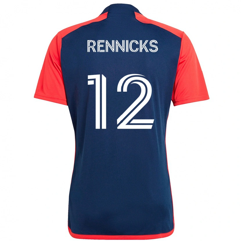 Danxen Kvinder Justin Rennicks #12 Hvid Blå Hjemmebane Spillertrøjer 2025/26 Trøje T-Shirt