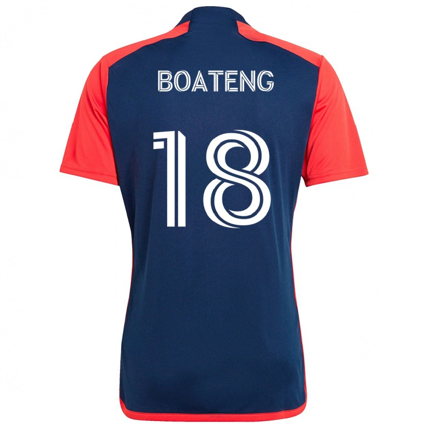 Danxen Kvinder Emmanuel Boateng #18 Hvid Blå Hjemmebane Spillertrøjer 2025/26 Trøje T-Shirt