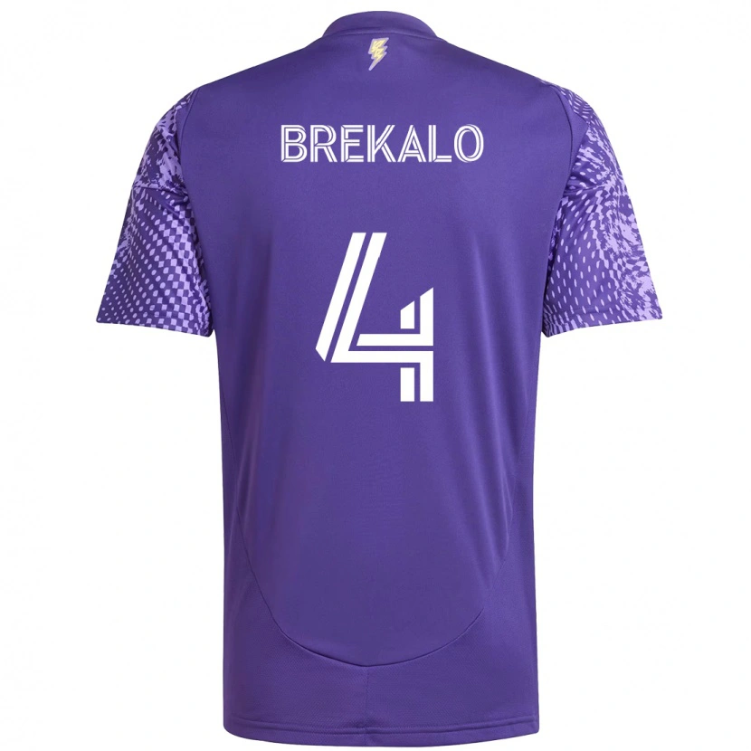 Danxen Kvinder David Brekalo #4 Hvid Lilla Hjemmebane Spillertrøjer 2025/26 Trøje T-Shirt