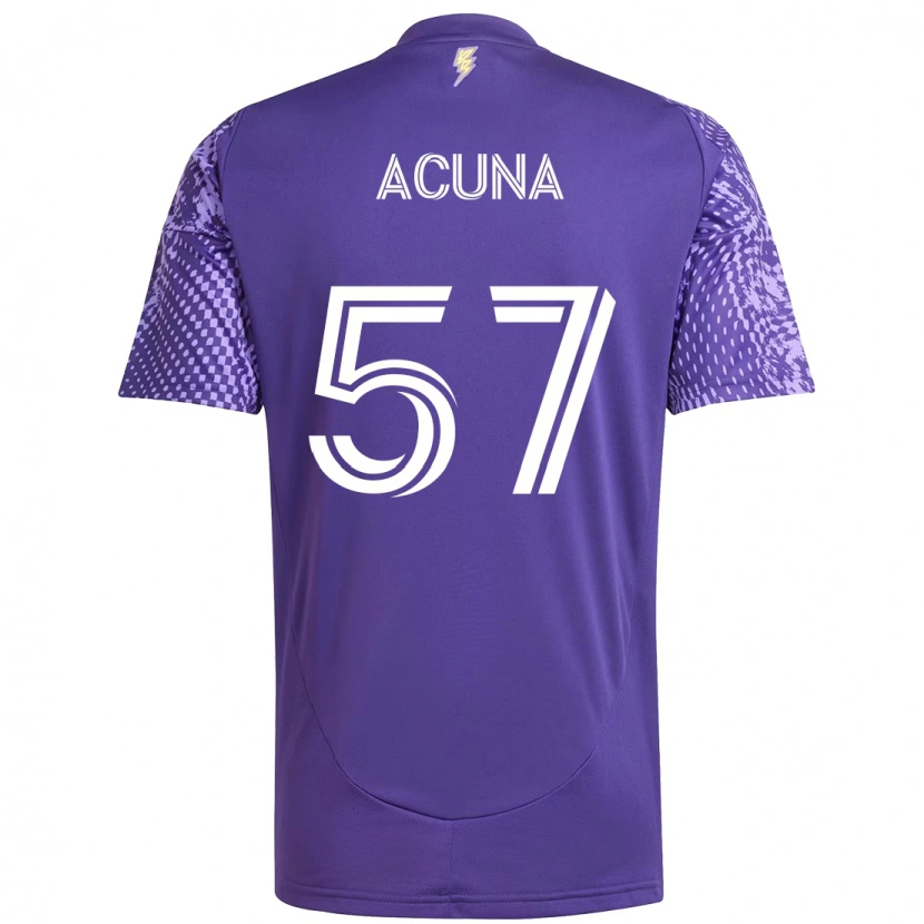 Danxen Kvinder Cristofer Acuña #57 Hvid Lilla Hjemmebane Spillertrøjer 2025/26 Trøje T-Shirt