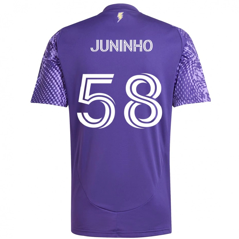Danxen Kvinder Juninho #58 Hvid Lilla Hjemmebane Spillertrøjer 2025/26 Trøje T-Shirt