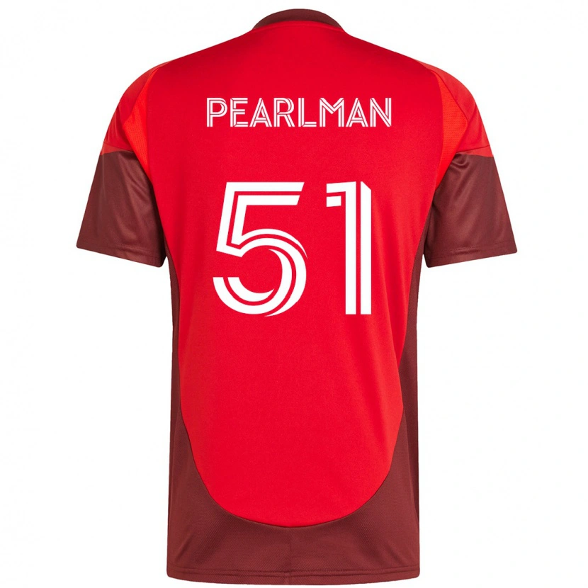Danxen Kvinder Adam Pearlman #51 Hvid Rød Hjemmebane Spillertrøjer 2025/26 Trøje T-Shirt
