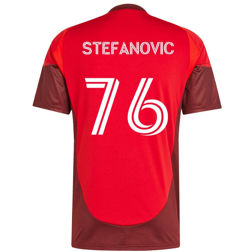 Danxen Kvinder Lazar Stefanovic #76 Hvid Rød Hjemmebane Spillertrøjer 2025/26 Trøje T-Shirt