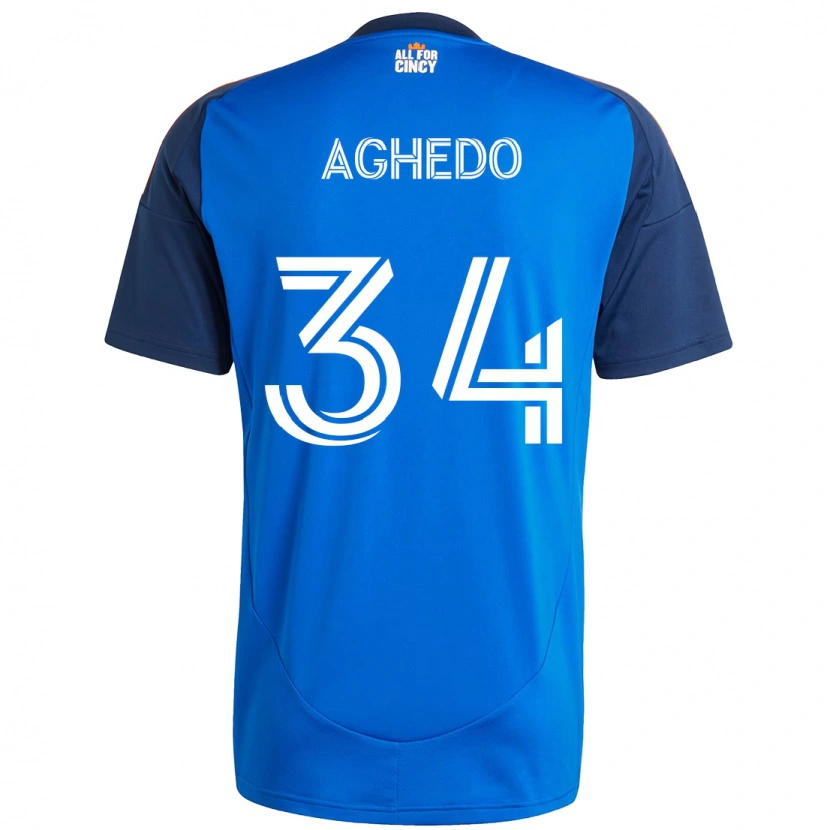 Danxen Kvinder London Aghedo #34 Hvid Blå Orange Hjemmebane Spillertrøjer 2025/26 Trøje T-Shirt