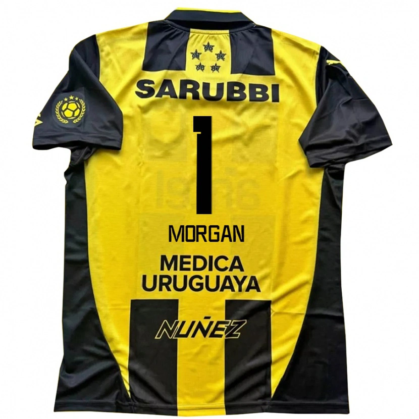 Danxen Kvinder Kevin Morgan #1 Sort Gul Hjemmebane Spillertrøjer 2025/26 Trøje T-Shirt