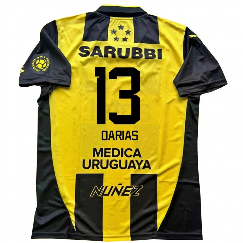 Danxen Kvinder Eduardo Darias #13 Sort Gul Hjemmebane Spillertrøjer 2025/26 Trøje T-Shirt