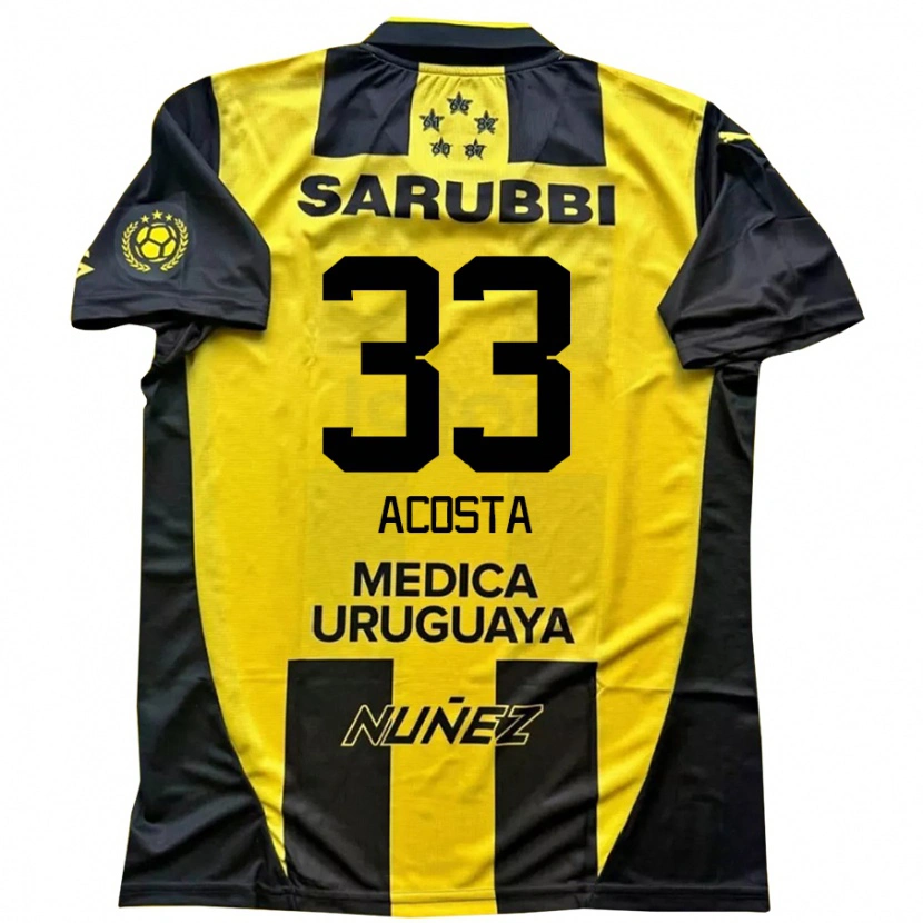 Danxen Kvinder Nahuel Acosta #33 Sort Gul Hjemmebane Spillertrøjer 2025/26 Trøje T-Shirt
