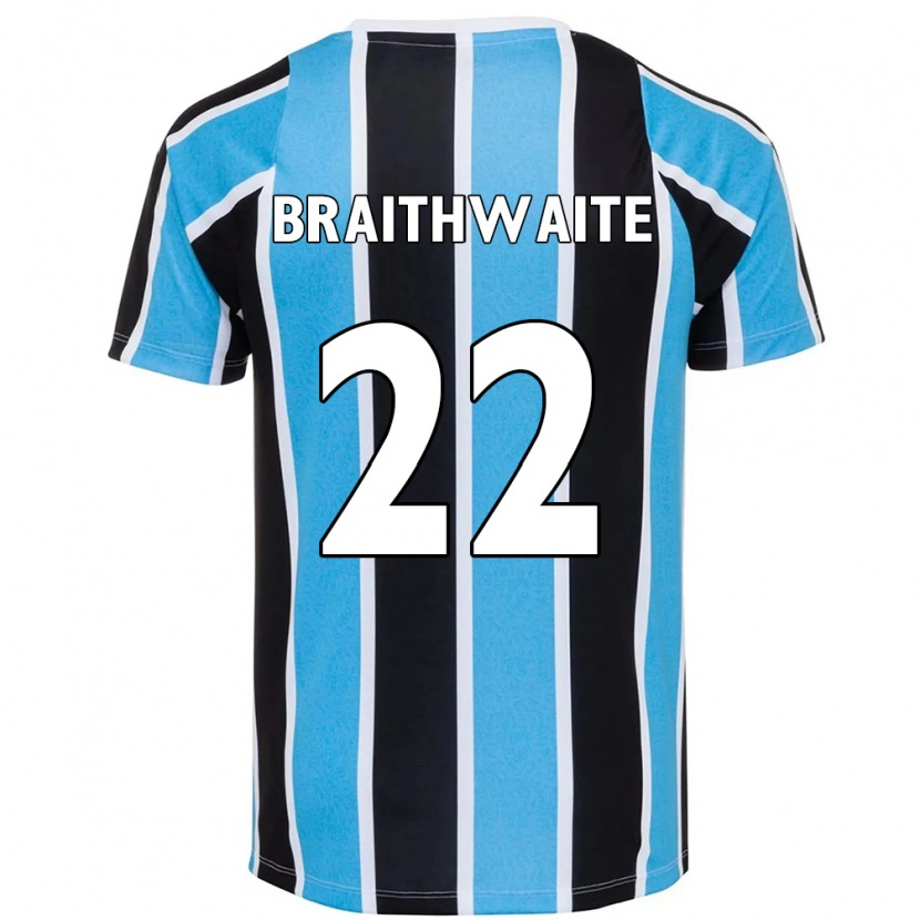 Danxen Kvinder Martin Braithwaite #22 Hvid Blå Hjemmebane Spillertrøjer 2025/26 Trøje T-Shirt