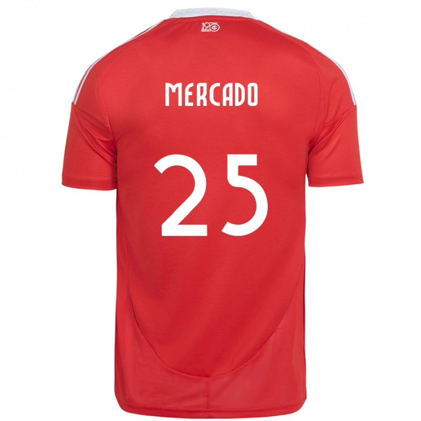 Danxen Kvinder Gabriel Mercado #25 Hvid Rød Hjemmebane Spillertrøjer 2025/26 Trøje T-Shirt