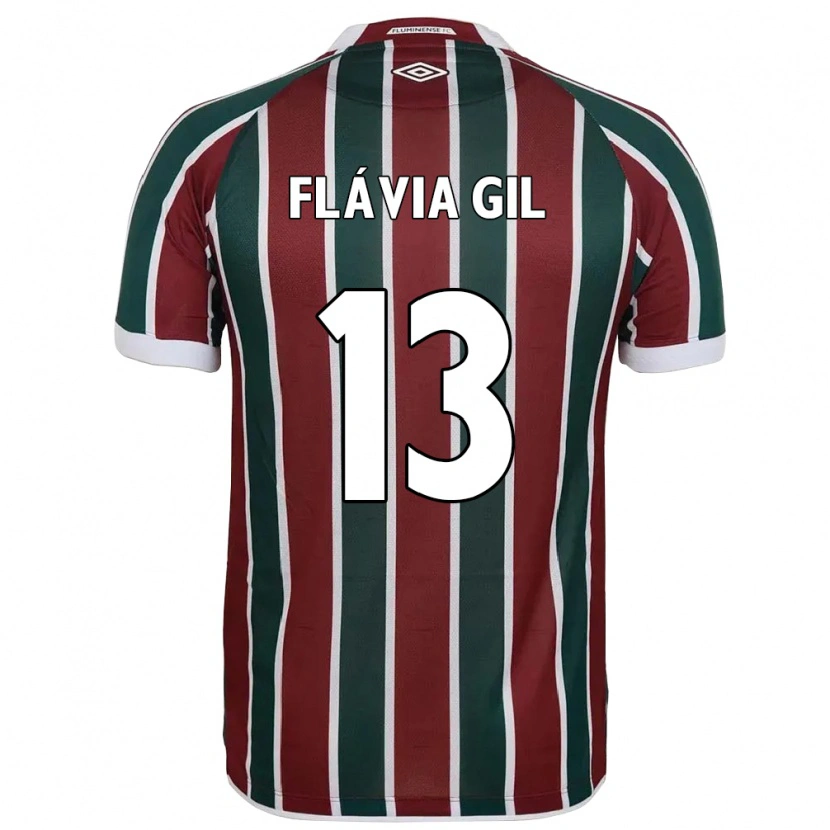 Danxen Kvinder Flávia Gil #13 Hvid Grøn Maroon Hjemmebane Spillertrøjer 2025/26 Trøje T-Shirt