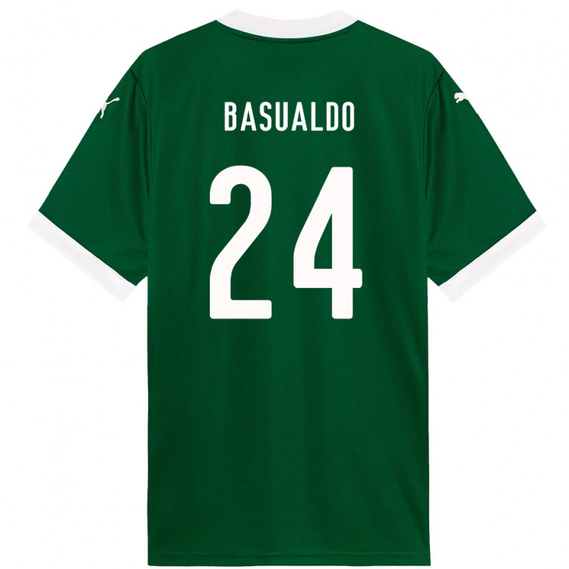 Danxen Kvinder Luis Basualdo #24 Hvid Grøn Hjemmebane Spillertrøjer 2025/26 Trøje T-Shirt