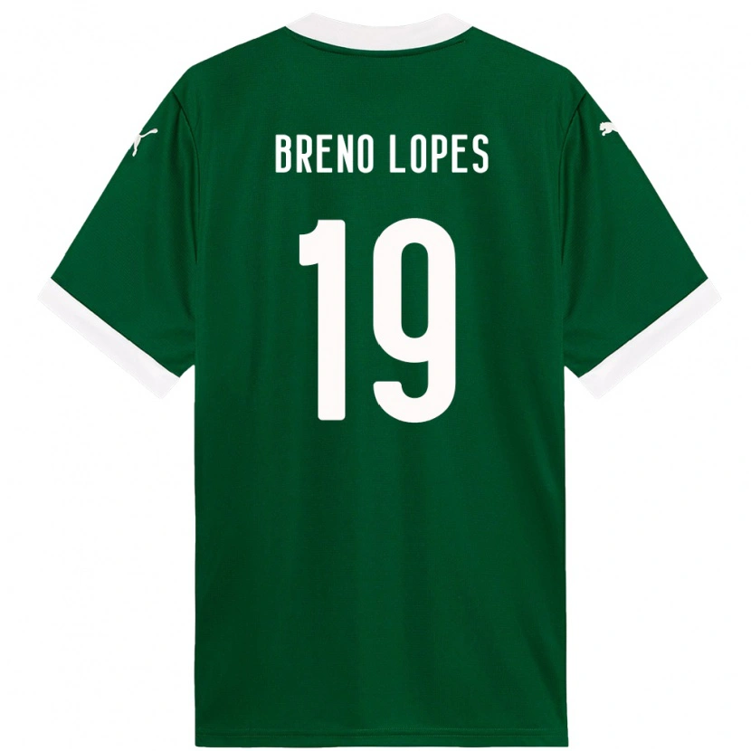 Danxen Kvinder Breno Lopes #19 Hvid Grøn Hjemmebane Spillertrøjer 2025/26 Trøje T-Shirt