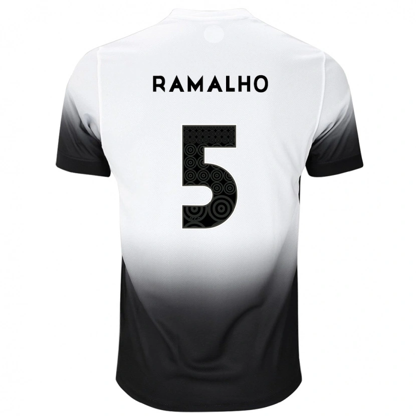 Danxen Kvinder André Ramalho #5 Sort Hvid Hjemmebane Spillertrøjer 2025/26 Trøje T-Shirt