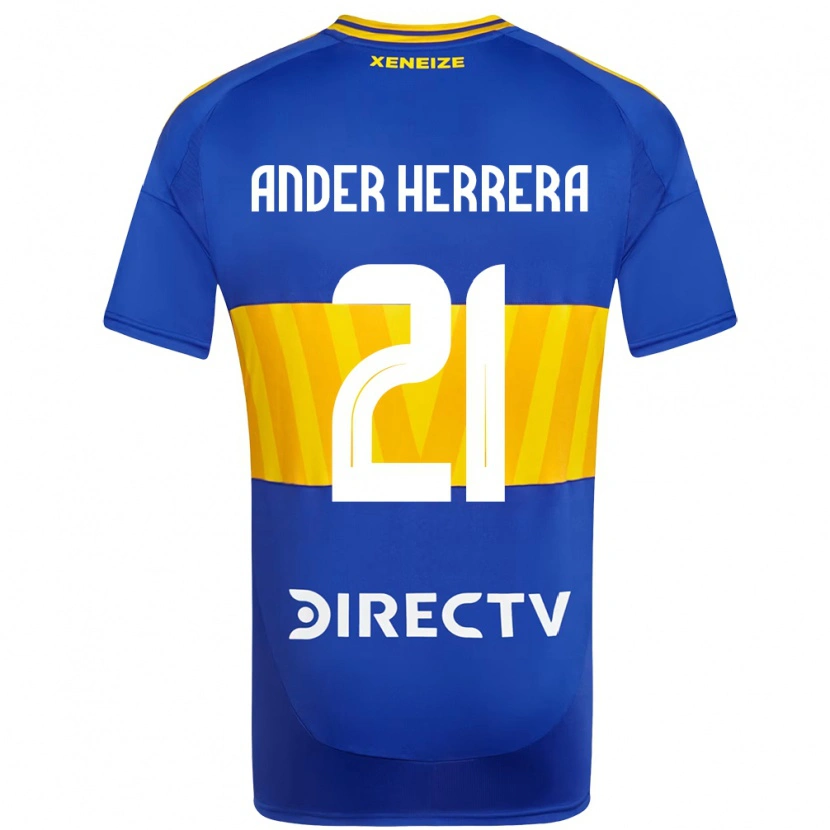 Danxen Kvinder Ander Herrera #21 Hvid Blå Hjemmebane Spillertrøjer 2025/26 Trøje T-Shirt