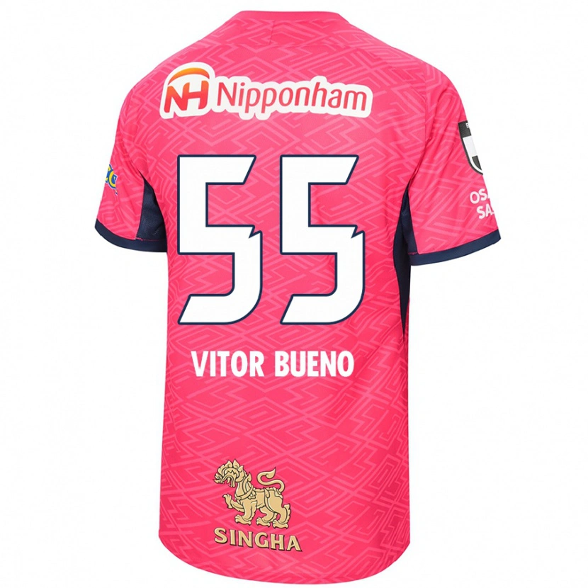 Danxen Kvinder Vitor Bueno #55 Hvid Sakura Pink Hjemmebane Spillertrøjer 2025/26 Trøje T-Shirt
