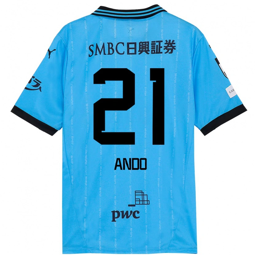Danxen Kvinder Shunsuke Ando #21 Hvid Himmelblå Hjemmebane Spillertrøjer 2025/26 Trøje T-Shirt