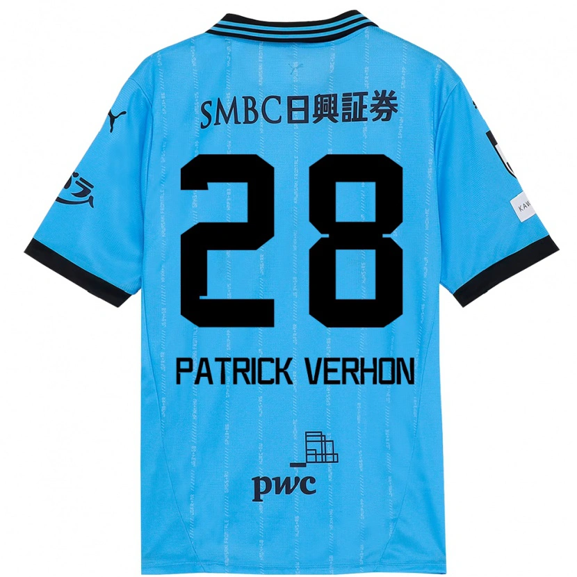 Danxen Kvinder Patrick Verhon #28 Hvid Himmelblå Hjemmebane Spillertrøjer 2025/26 Trøje T-Shirt