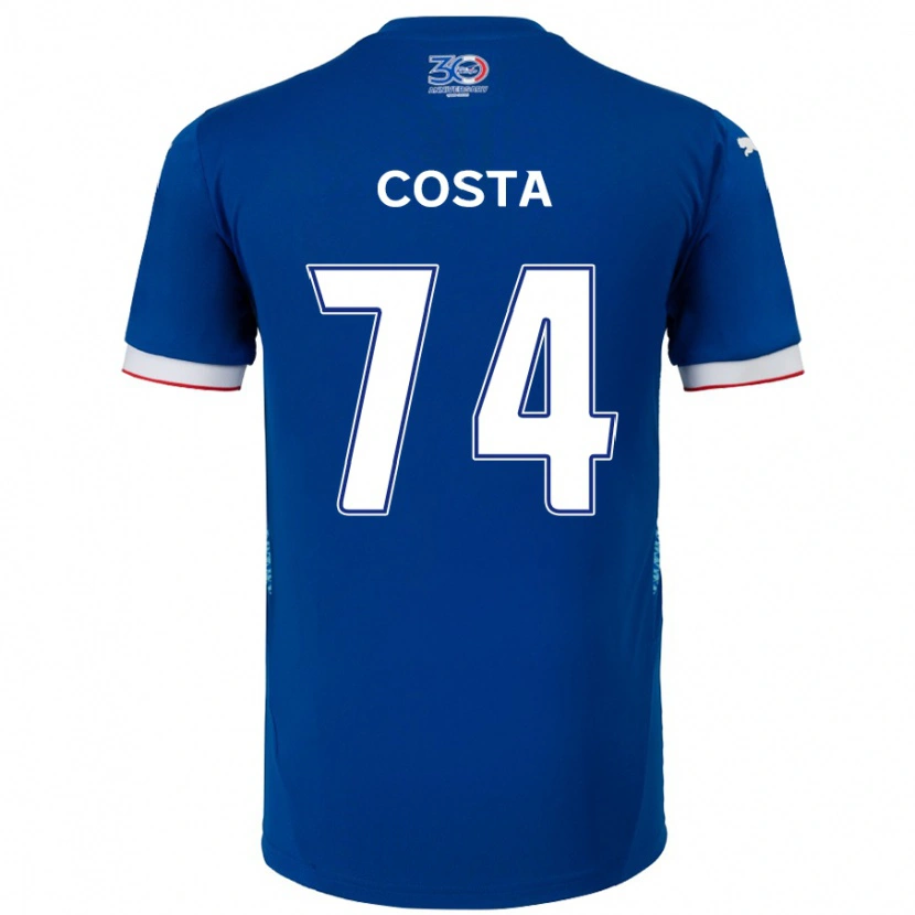 Danxen Kvinder Bruno Costa #74 Hvid Royal Blå Hjemmebane Spillertrøjer 2025/26 Trøje T-Shirt