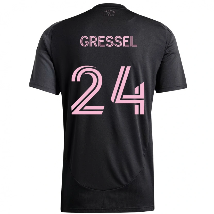 Danxen Kvinder Julian Gressel #24 Pink Sort Udebane Spillertrøjer 2025/26 Trøje T-Shirt