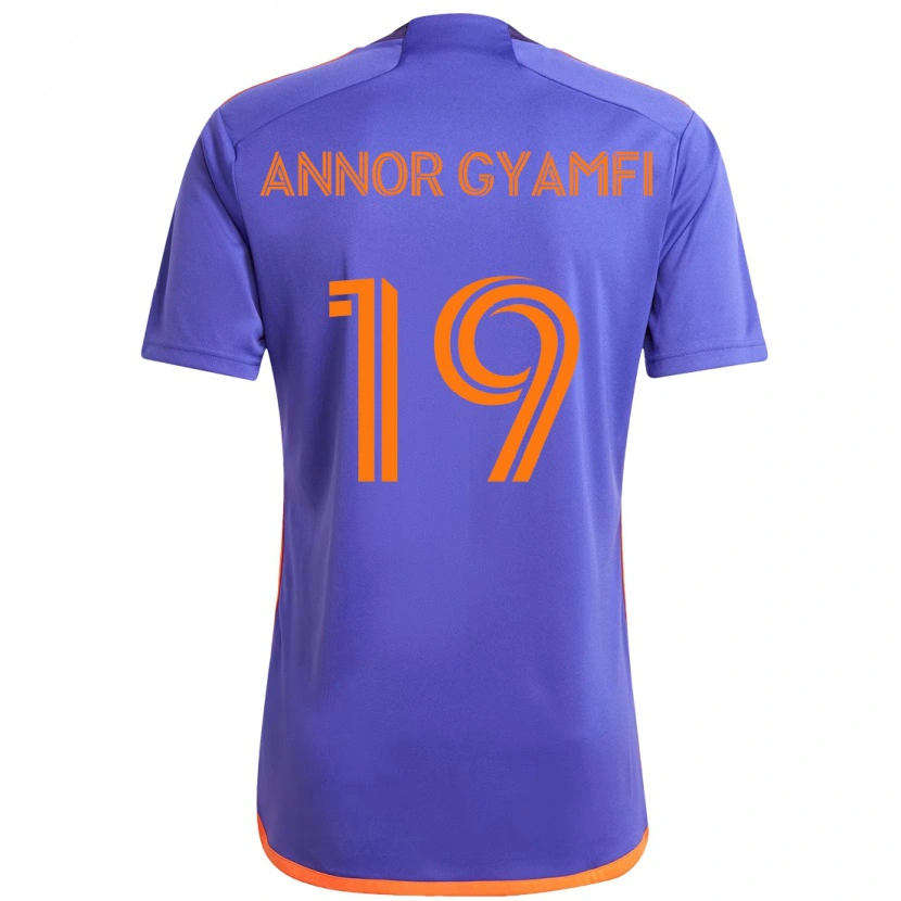 Danxen Kvinder Stephen Annor Gyamfi #19 Orange Hvid Udebane Spillertrøjer 2025/26 Trøje T-Shirt