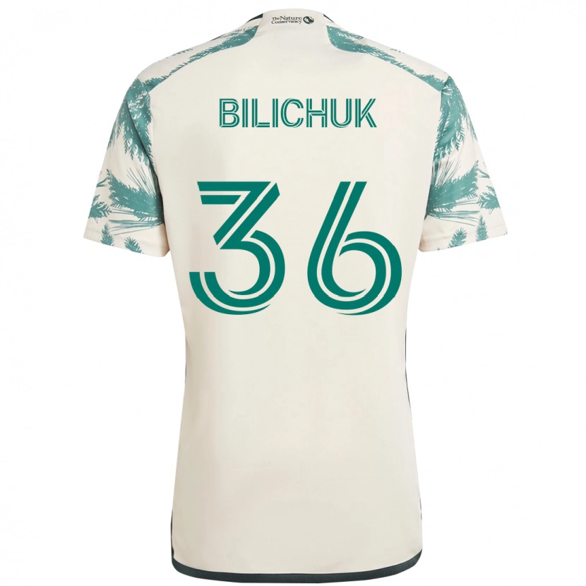 Danxen Kvinder Ryan Bilichuk #36 Sort Brun Udebane Spillertrøjer 2025/26 Trøje T-Shirt