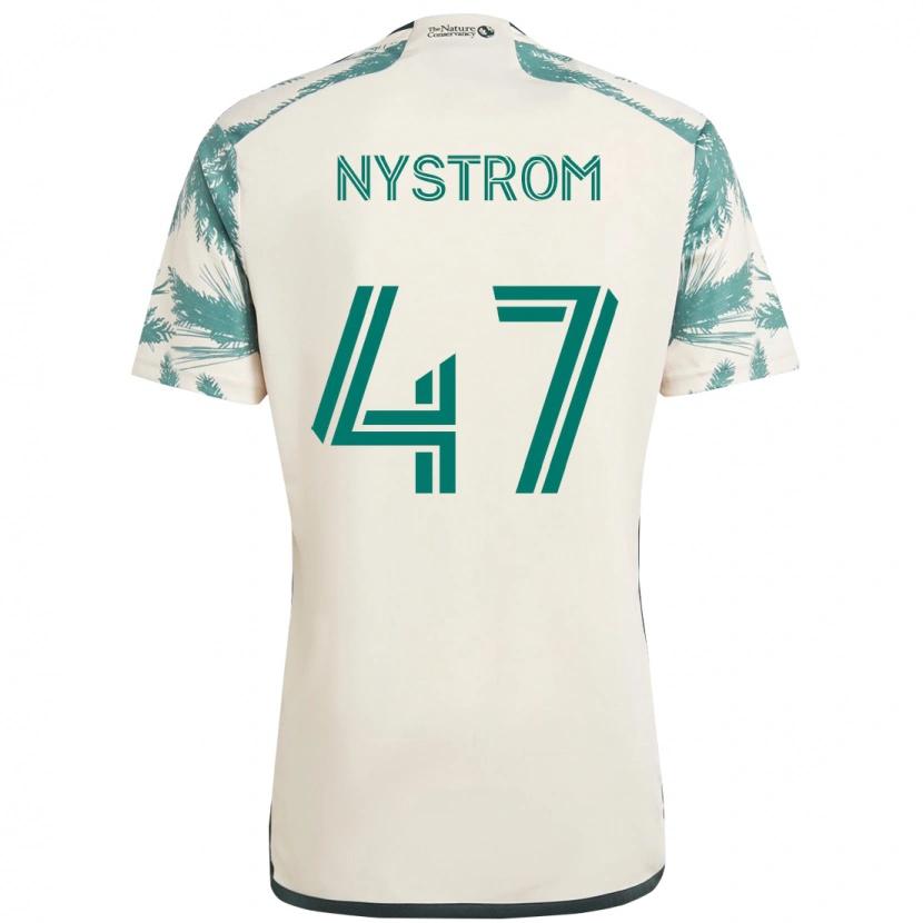 Danxen Kvinder Maximo Nystrom #47 Sort Brun Udebane Spillertrøjer 2025/26 Trøje T-Shirt