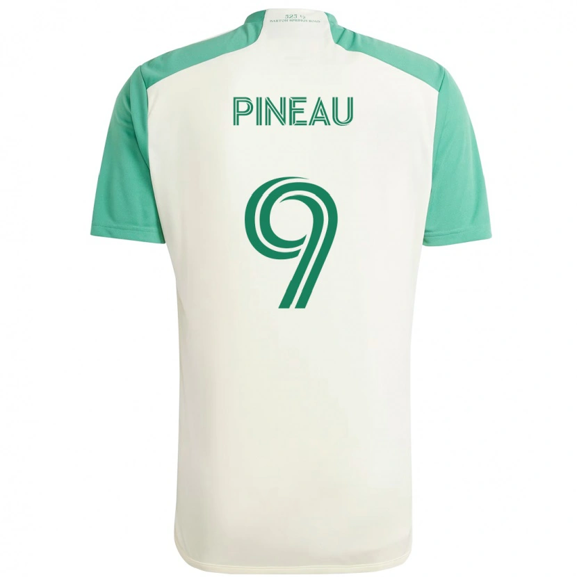 Danxen Kvinder Sebastien Pineau #9 Grøn Sort Udebane Spillertrøjer 2025/26 Trøje T-Shirt