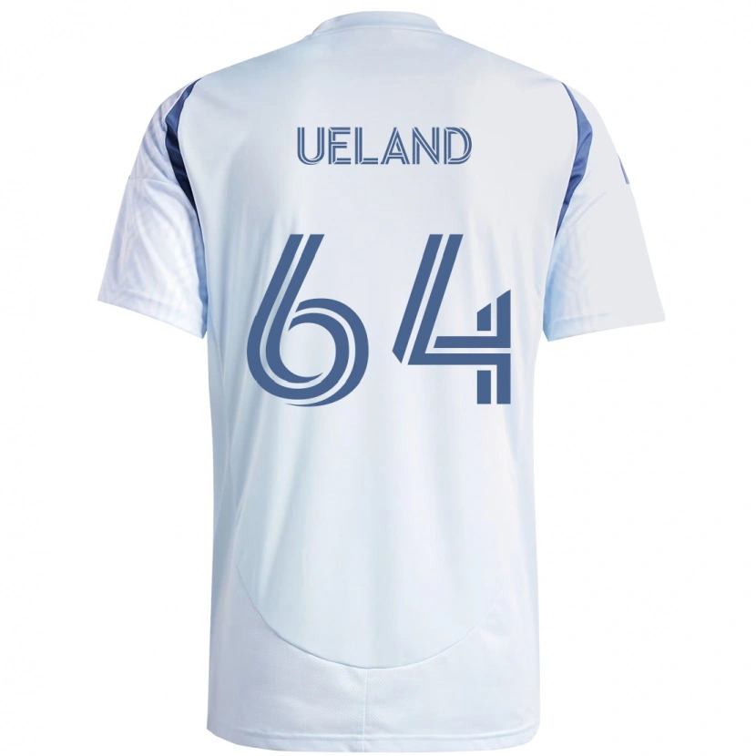 Danxen Kvinder Andreas Ueland #64 Rød Hvid Udebane Spillertrøjer 2025/26 Trøje T-Shirt