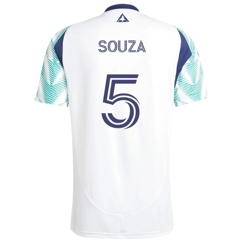 Danxen Kvinder Victor Souza #5 Blå Rød Udebane Spillertrøjer 2025/26 Trøje T-Shirt