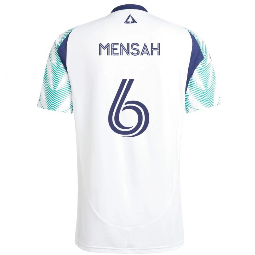 Danxen Kvinder Jonathan Mensah #6 Blå Rød Udebane Spillertrøjer 2025/26 Trøje T-Shirt