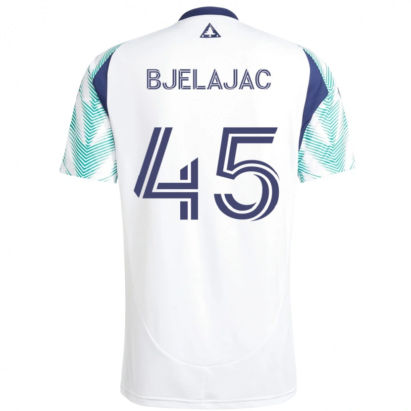 Danxen Kvinder Andrej Bjelajac #45 Blå Rød Udebane Spillertrøjer 2025/26 Trøje T-Shirt