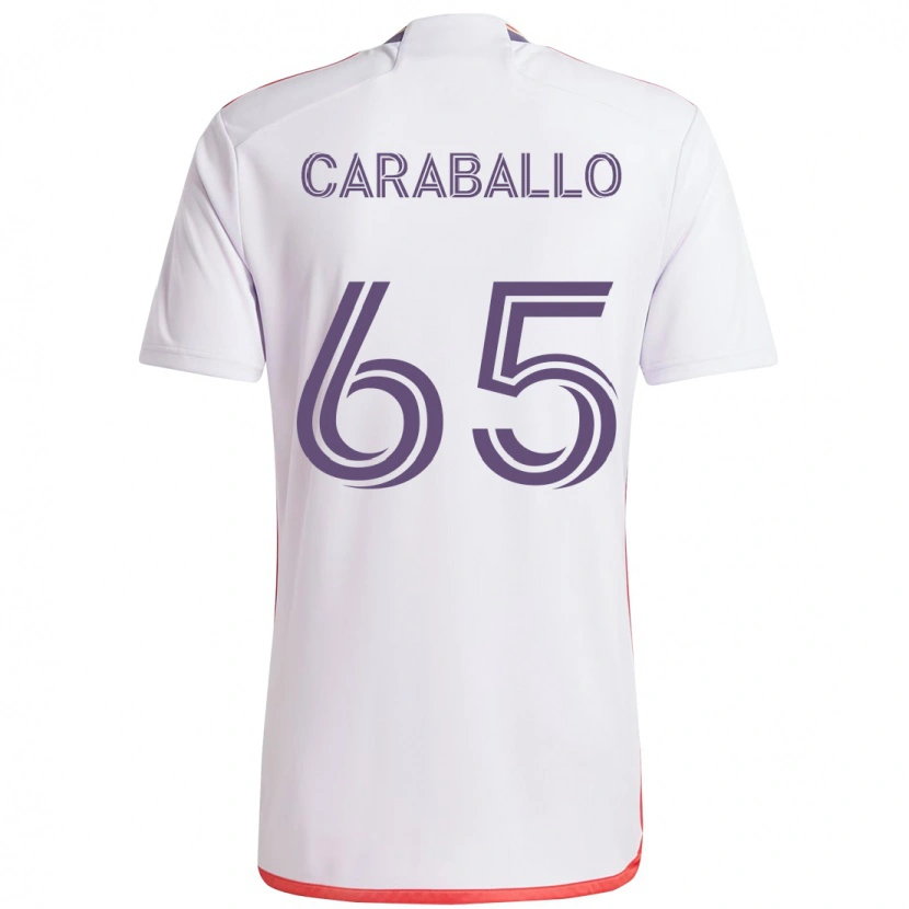 Danxen Kvinder Gustavo Caraballo #65 Lilla Hvid Udebane Spillertrøjer 2025/26 Trøje T-Shirt