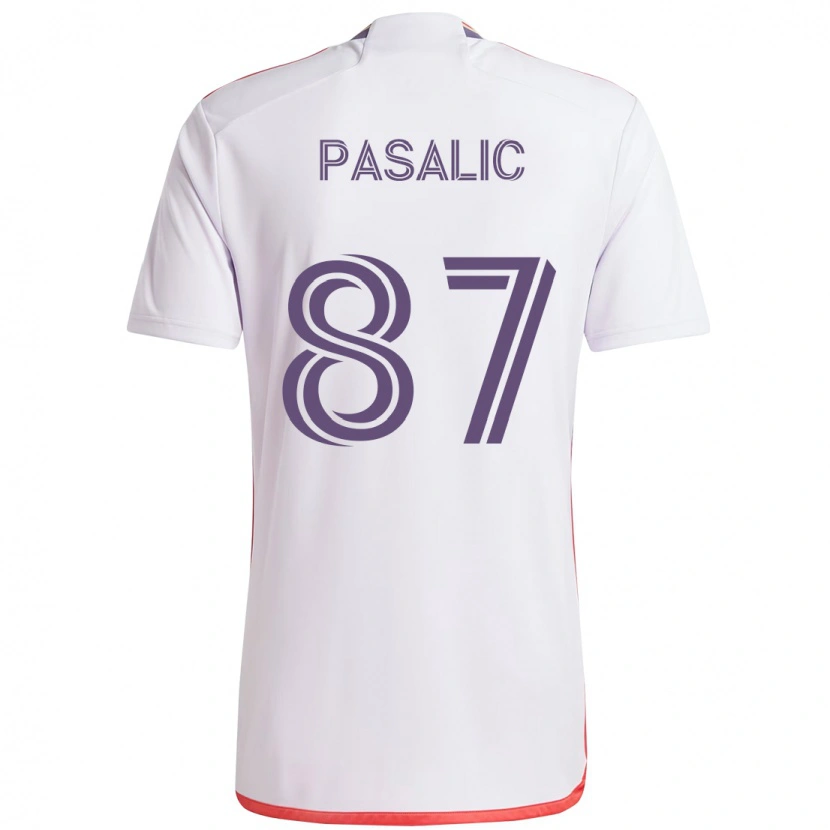 Danxen Kvinder Marco Pasalic #87 Lilla Hvid Udebane Spillertrøjer 2025/26 Trøje T-Shirt