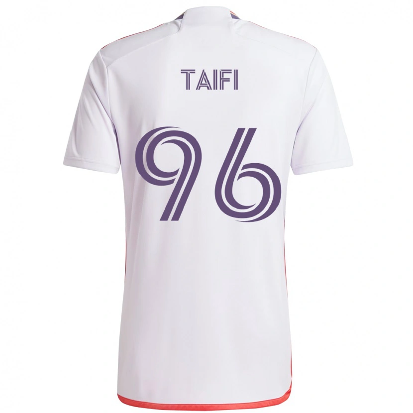Danxen Kvinder Zakaria Taifi #96 Lilla Hvid Udebane Spillertrøjer 2025/26 Trøje T-Shirt