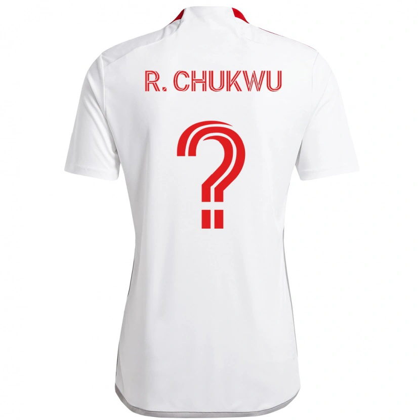 Danxen Kvinder Richard Chukwu #0 Rød Hvid Udebane Spillertrøjer 2025/26 Trøje T-Shirt