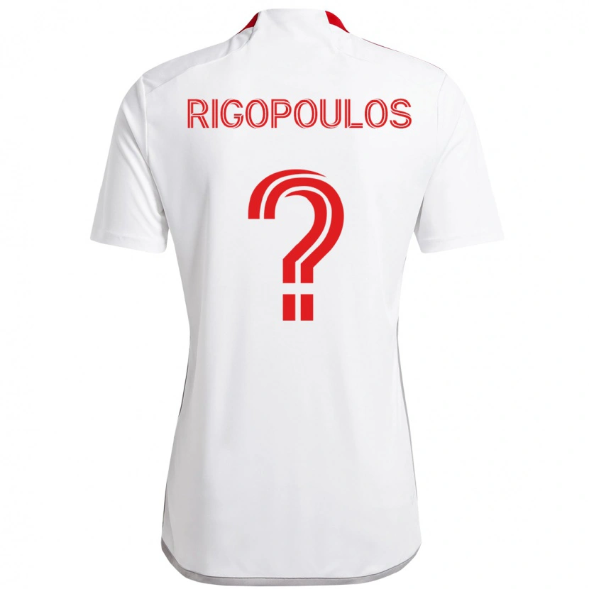 Danxen Kvinder Theo Rigopoulos #0 Rød Hvid Udebane Spillertrøjer 2025/26 Trøje T-Shirt