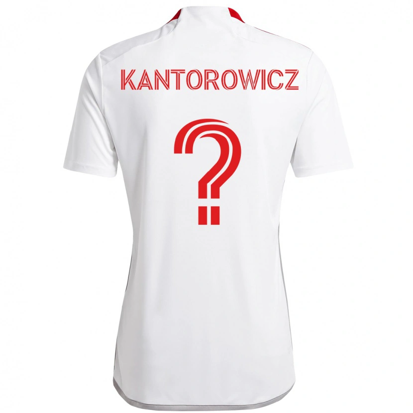 Danxen Kvinder Dominic Kantorowicz #0 Rød Hvid Udebane Spillertrøjer 2025/26 Trøje T-Shirt