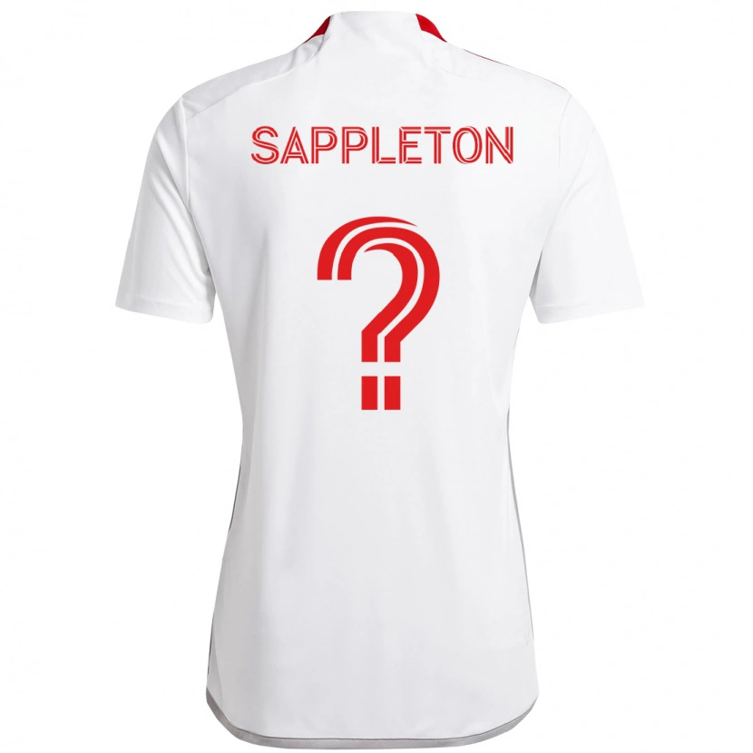 Danxen Kvinder Spencer Sappleton #0 Rød Hvid Udebane Spillertrøjer 2025/26 Trøje T-Shirt