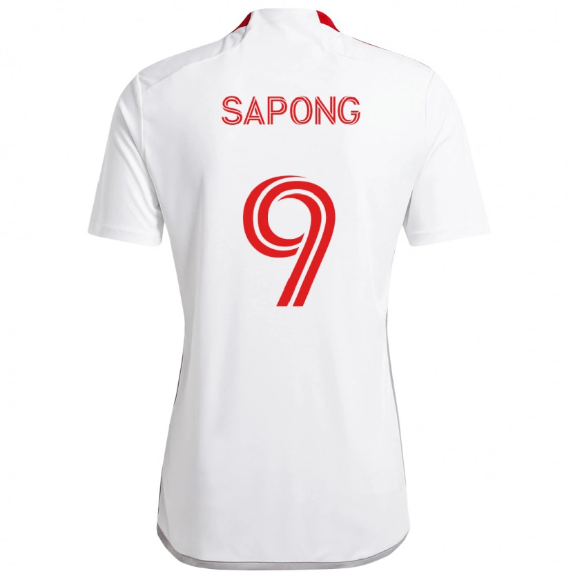 Danxen Kvinder C.j. Sapong #9 Rød Hvid Udebane Spillertrøjer 2025/26 Trøje T-Shirt
